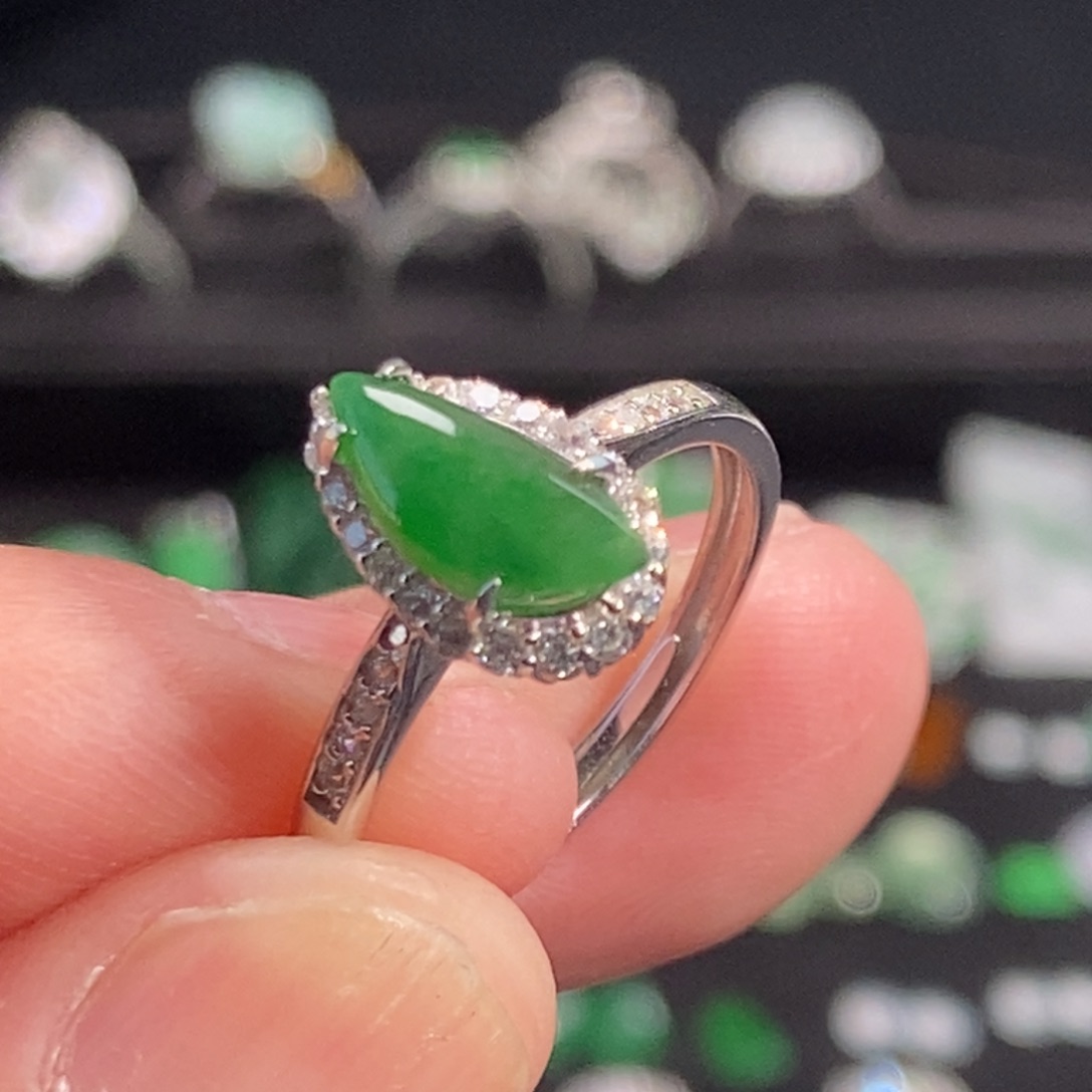 翡翠银S925镶嵌戒指