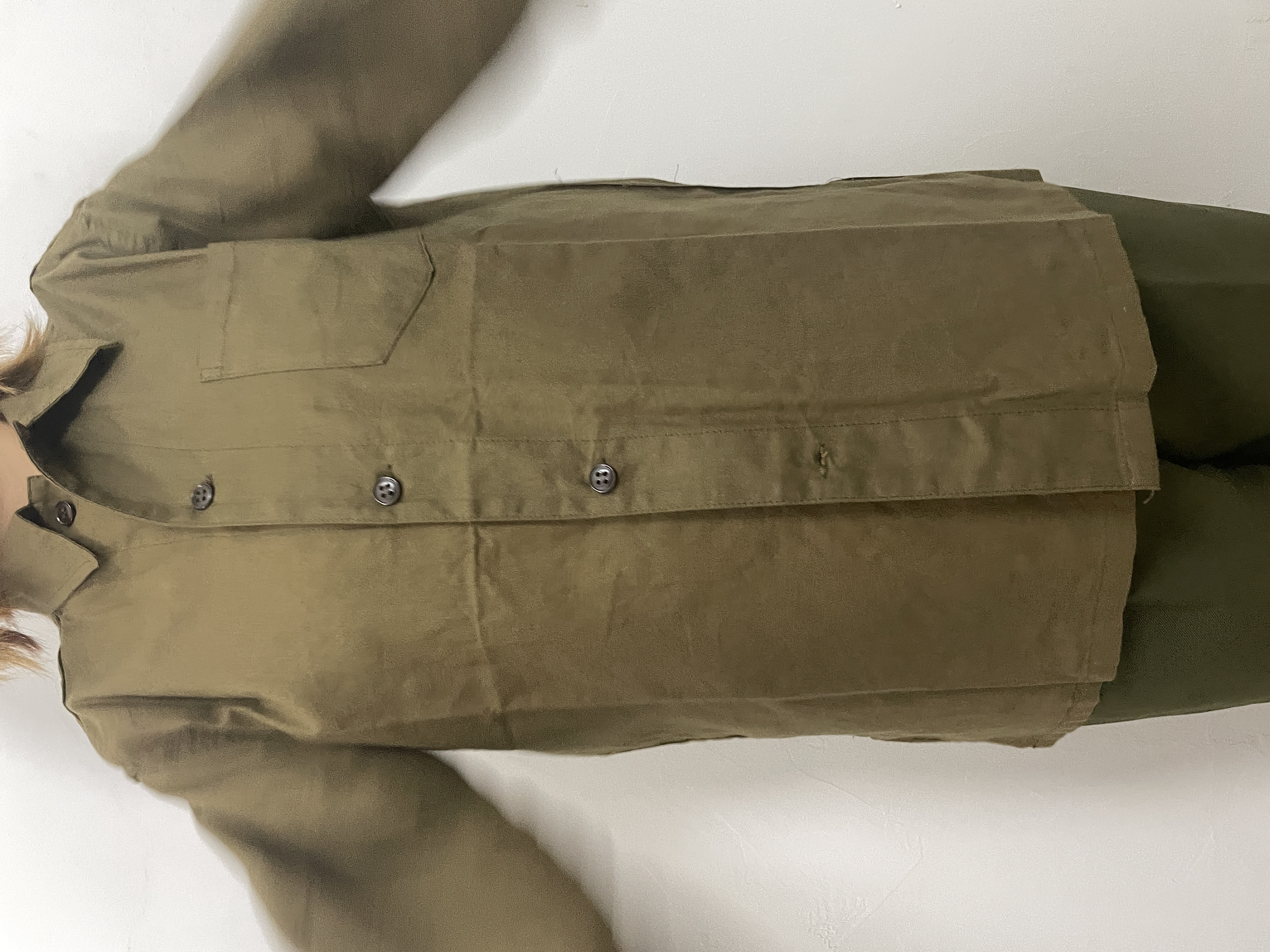 土黄两用复古棉质男士长袖衬衣翻领土黄秋季通勤休闲宽松