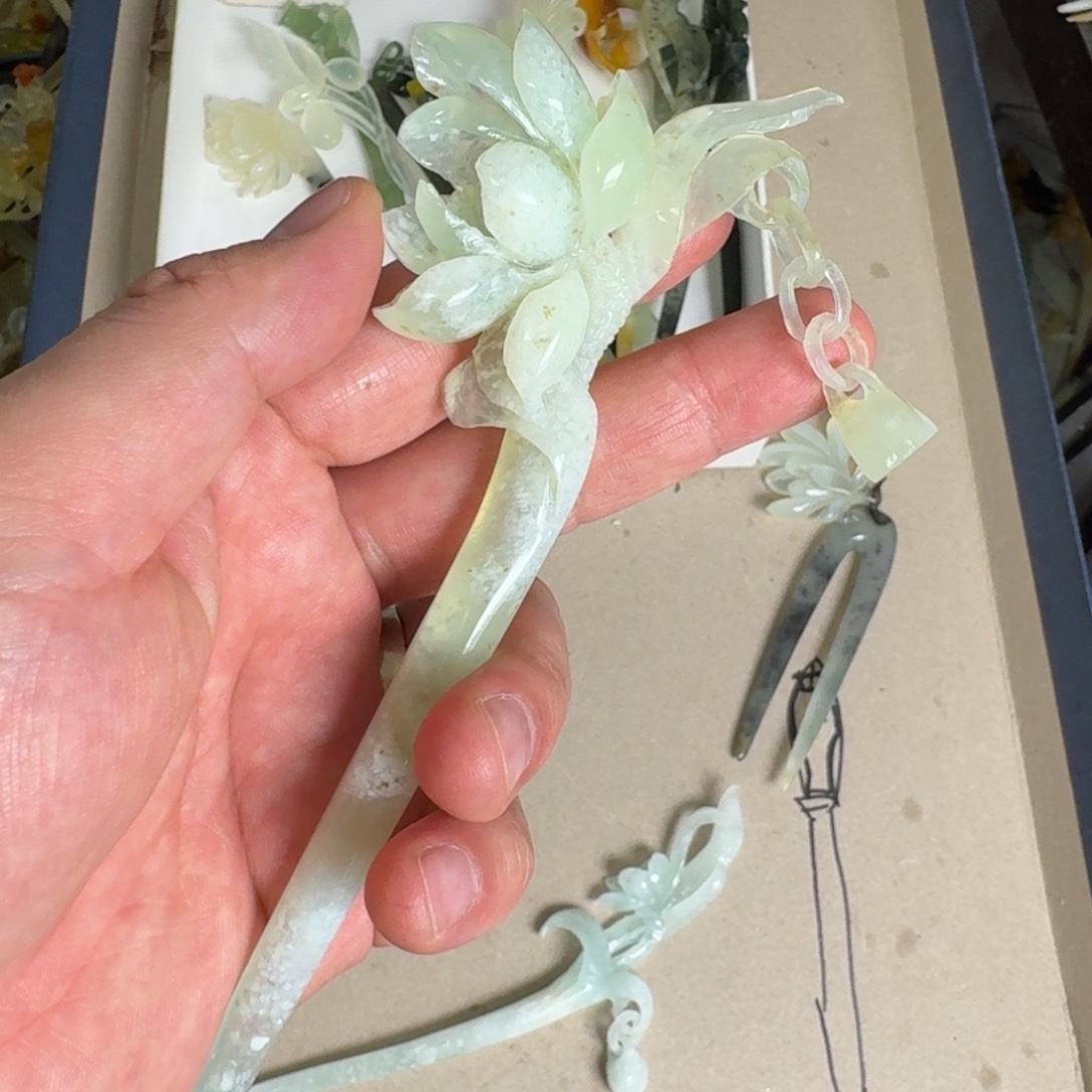 岫玉发饰未镶嵌明君玉簪贼拉好看