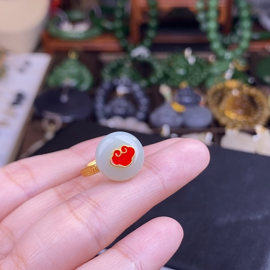 和田玉925.银戒指清货价未镶嵌