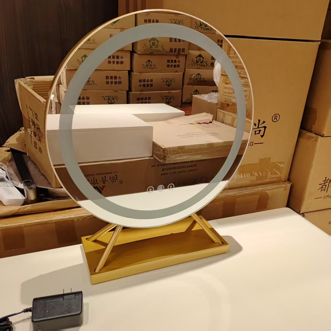 奶油风轻奢化妆镜随机发货适配梳妆台