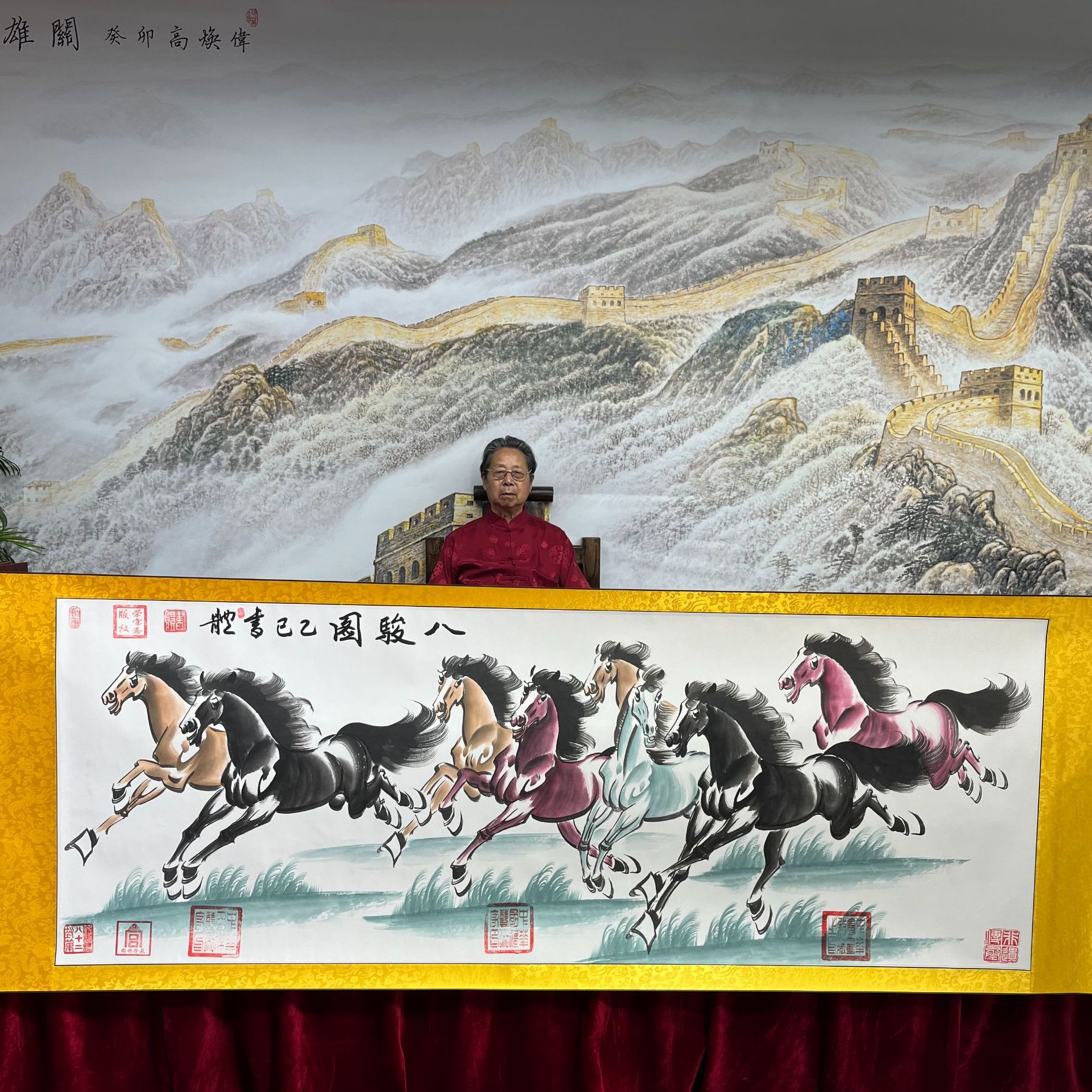 崔书体-八骏图-精品书画