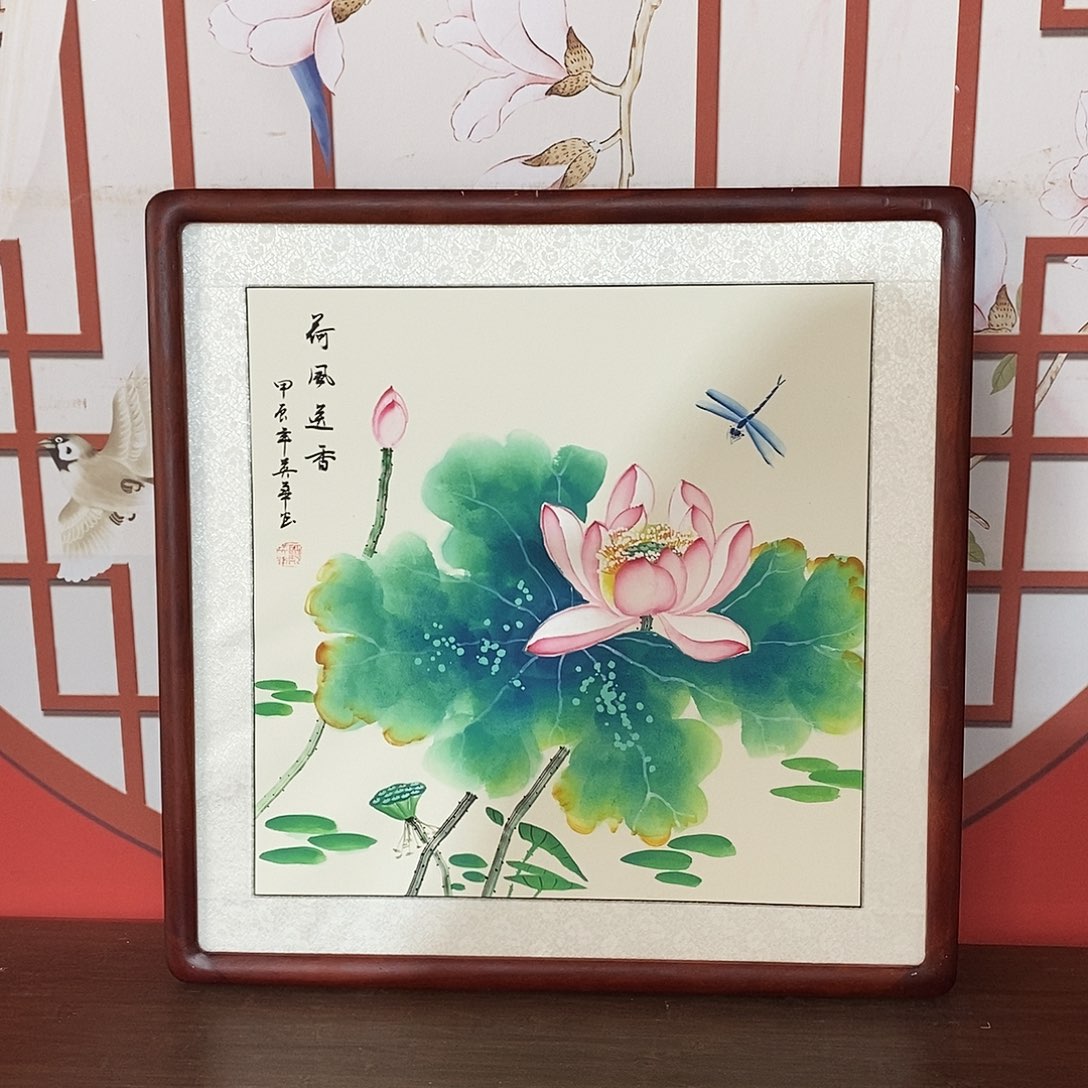 国画带框尺寸63✖️63手绘包邮