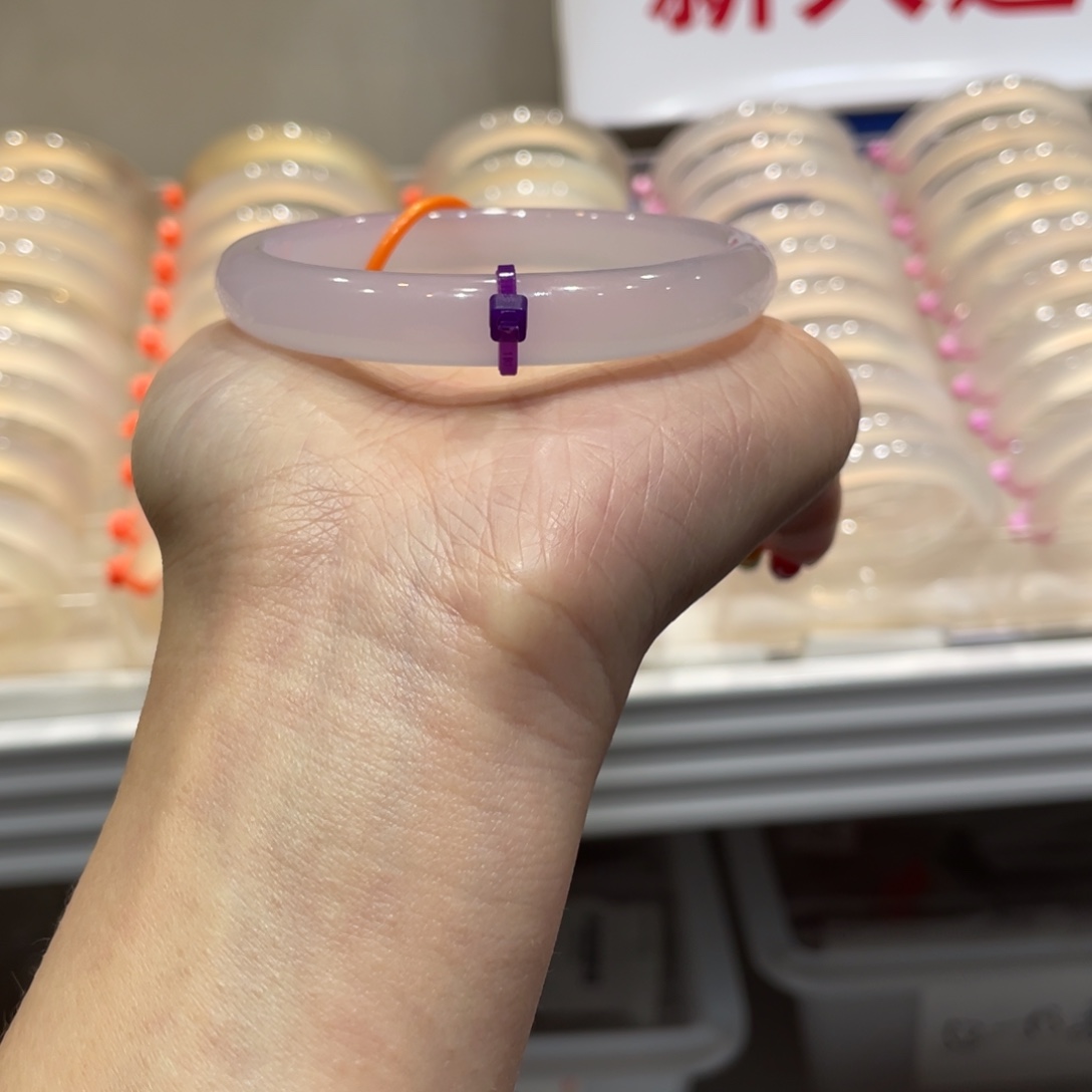 烟***尘玛瑙/玉髓未镶嵌手镯@定向冰紫@【56】