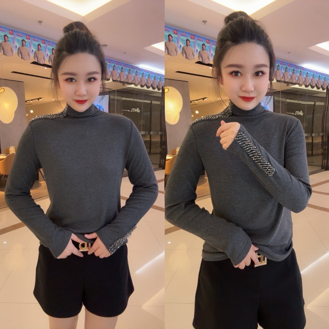 秋冬新女款小糯米绒串珠衫