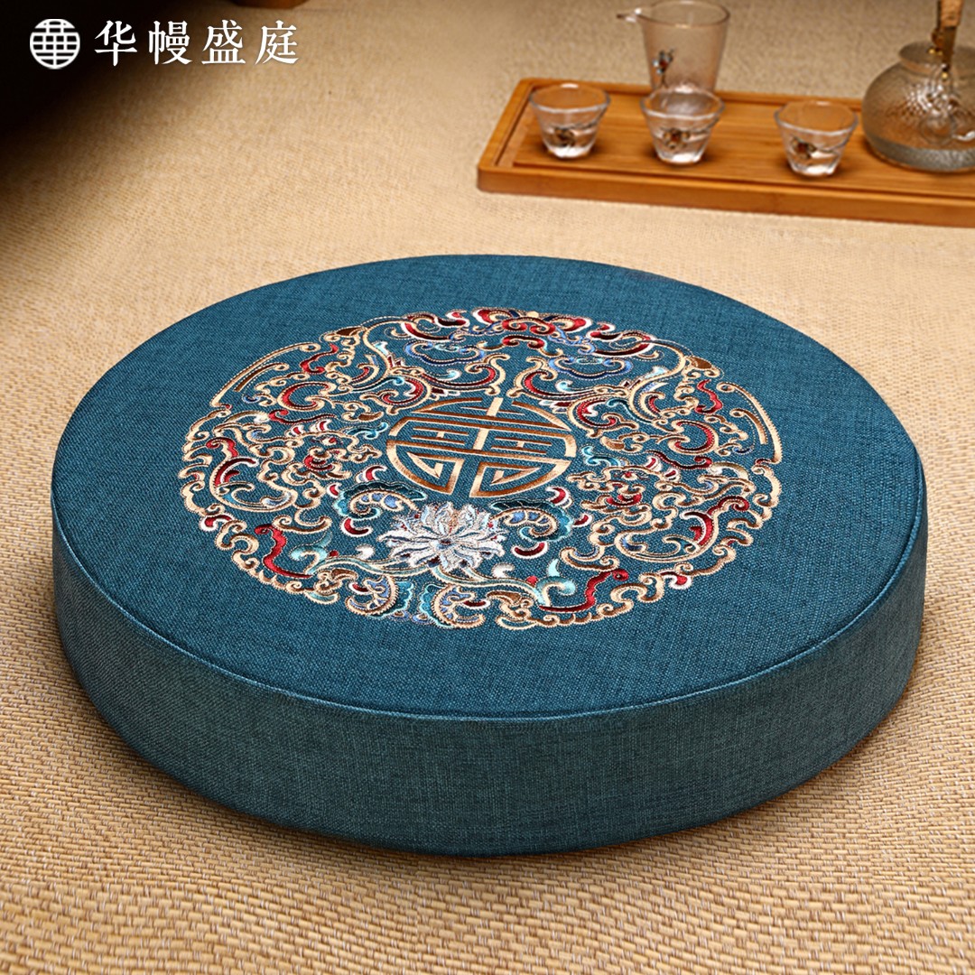 打坐禅修垫家用加厚榻榻米圆形地垫高档客厅飘窗喝茶垫子蒲团坐垫