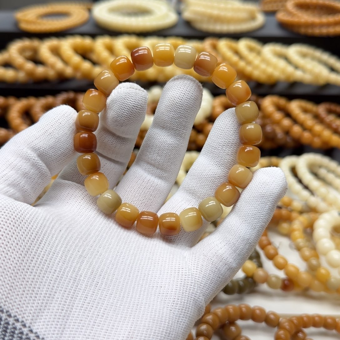 菩提根/象牙果手串9×10 5年 花皮多宝 鬼工