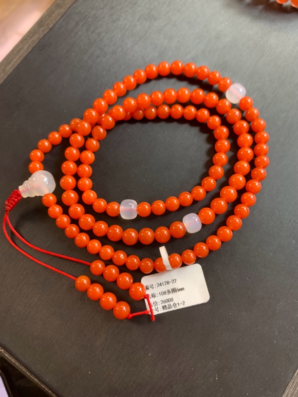 保山天然原矿南红多圈6mm