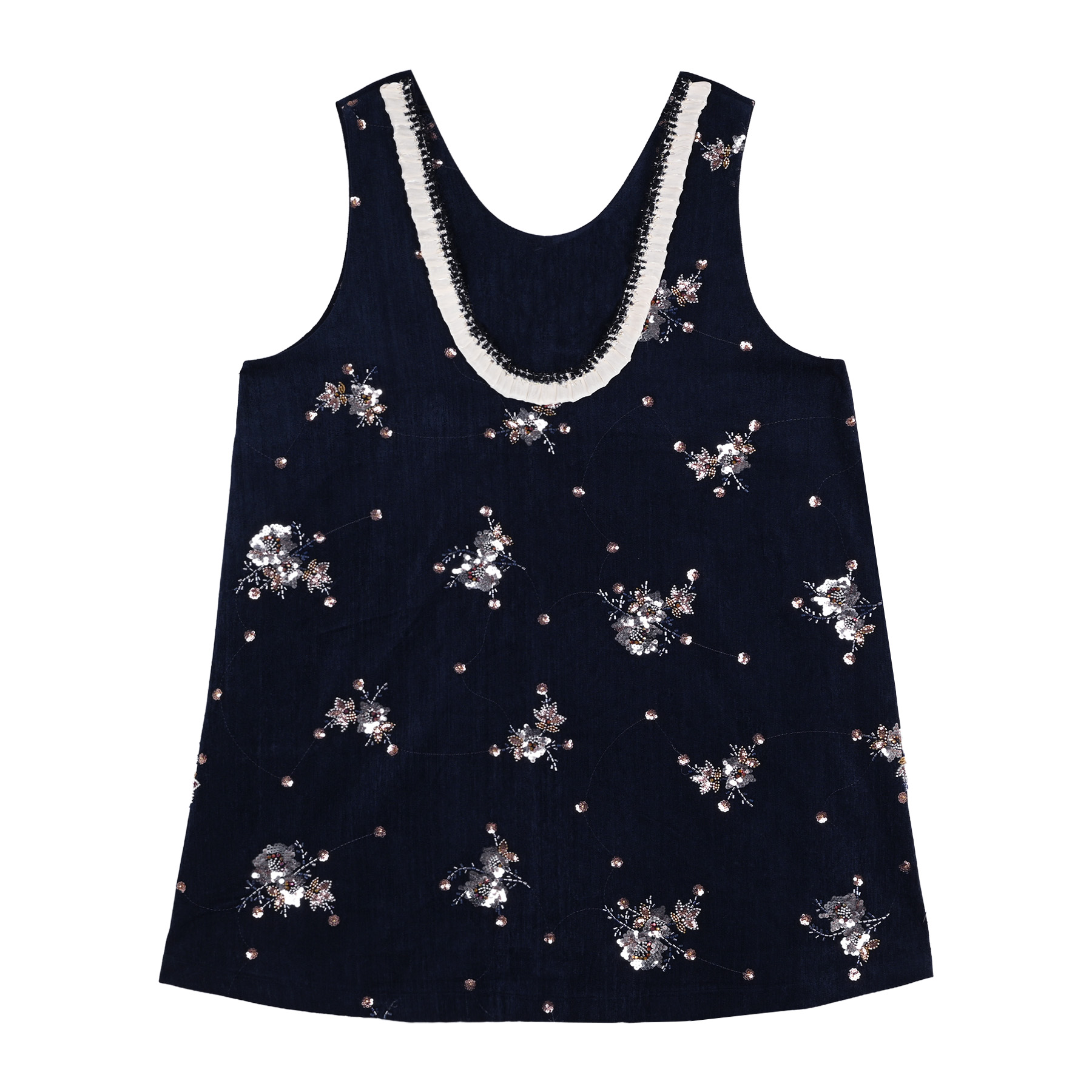 小香风秋冬连衣裙大码手工背心裙轻奢高级A字背心裙#CVC20132