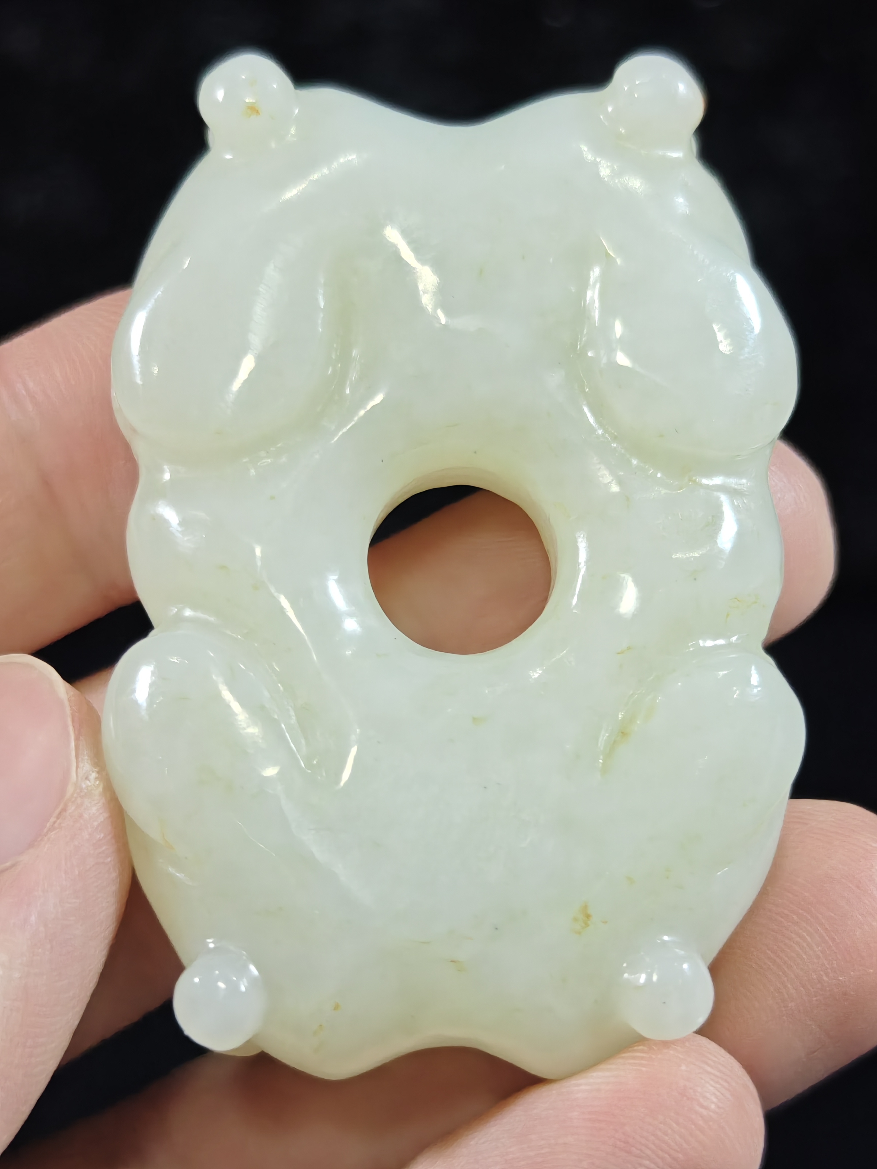 旧藏天然和田玉一鸣惊人手把件吊坠挂件配饰48克55*38*11mm