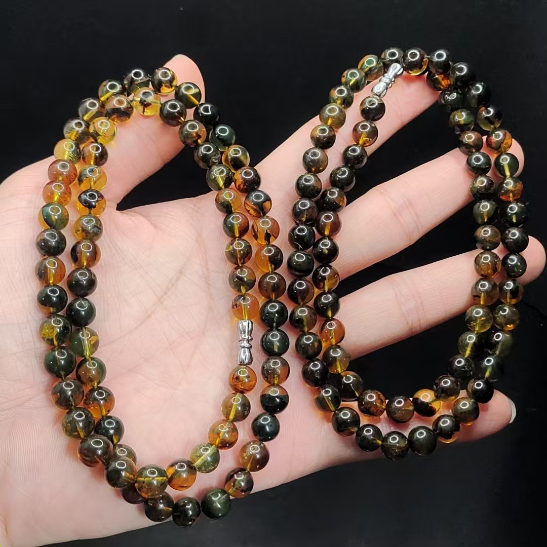 【康康严选】星际蓝翁珀琥珀妈妈项链GS【多样性发其一】约7mm+