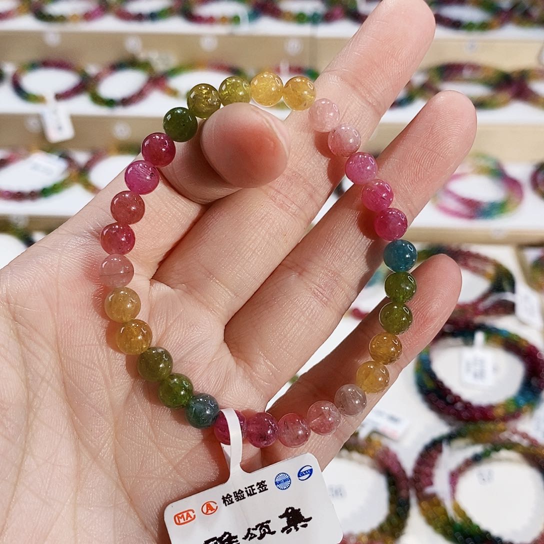 碧玺手链未镶嵌G2337素圈颜色微差