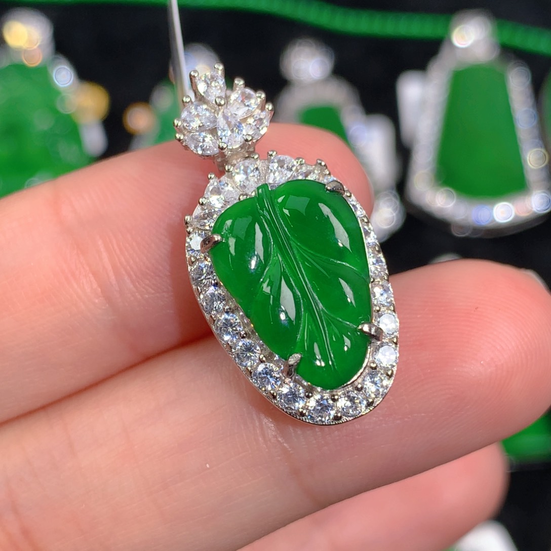 翡翠吊坠(不含链)银S925镶嵌