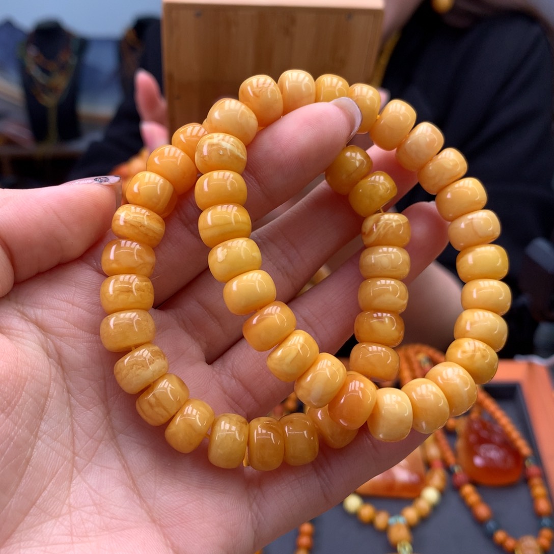 蜜蜡手串未镶嵌多样性发一