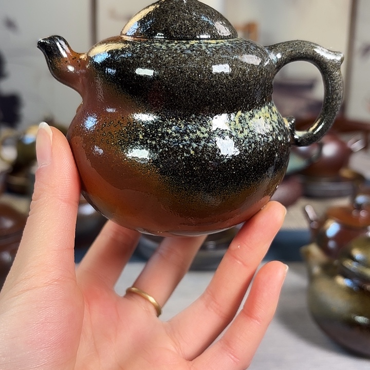 壶柴烧紫砂葫芦壶