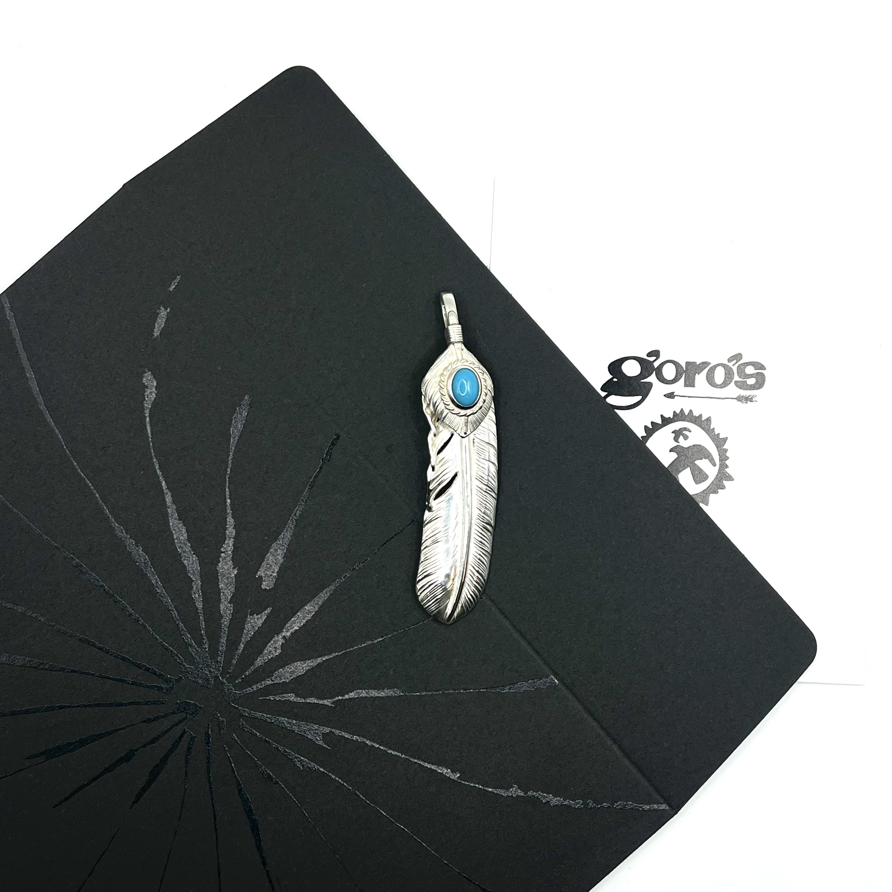 吊坠925银 CORNER GOROS 银绳松羽毛吊坠 美品 右