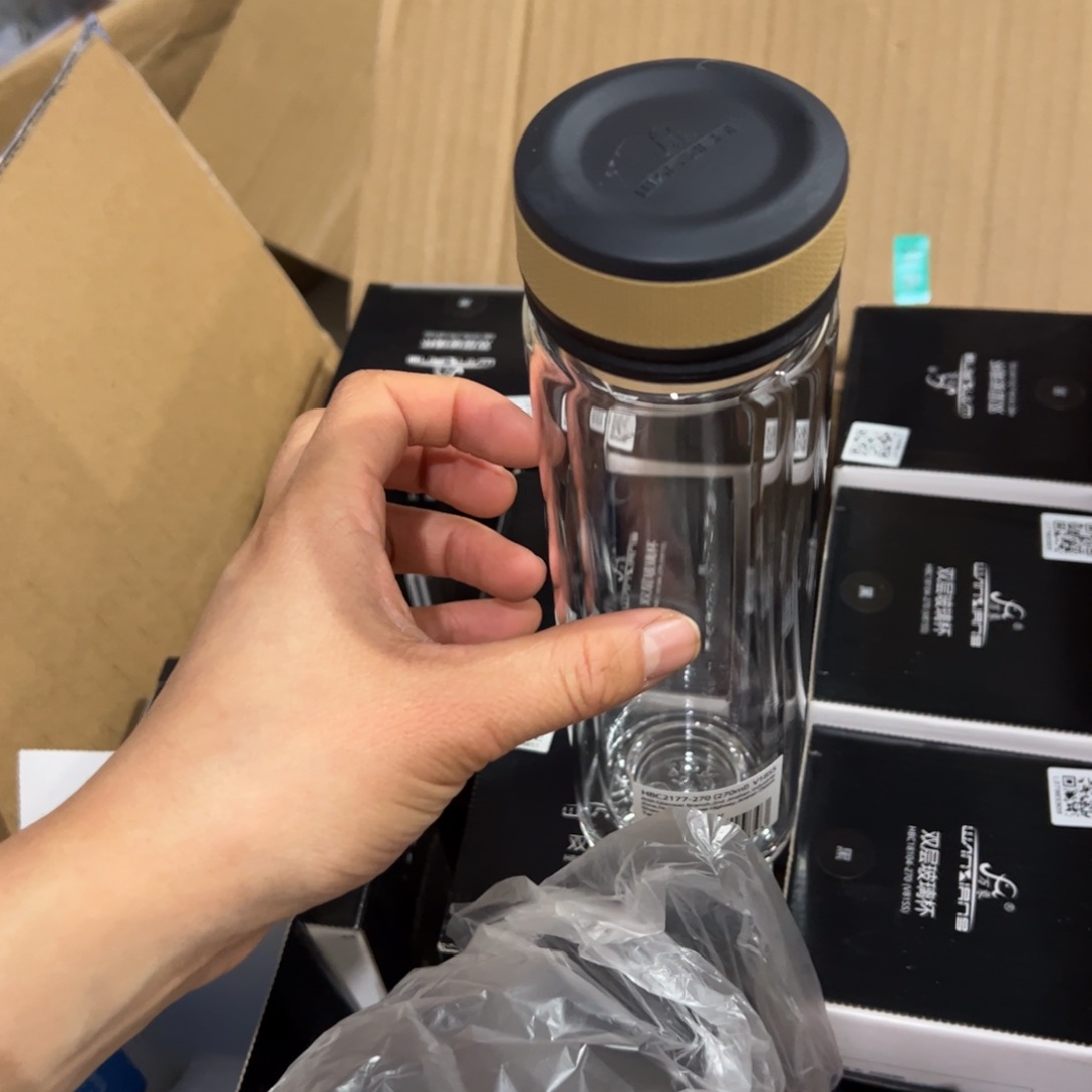 V18ss黄色双层玻璃杯270