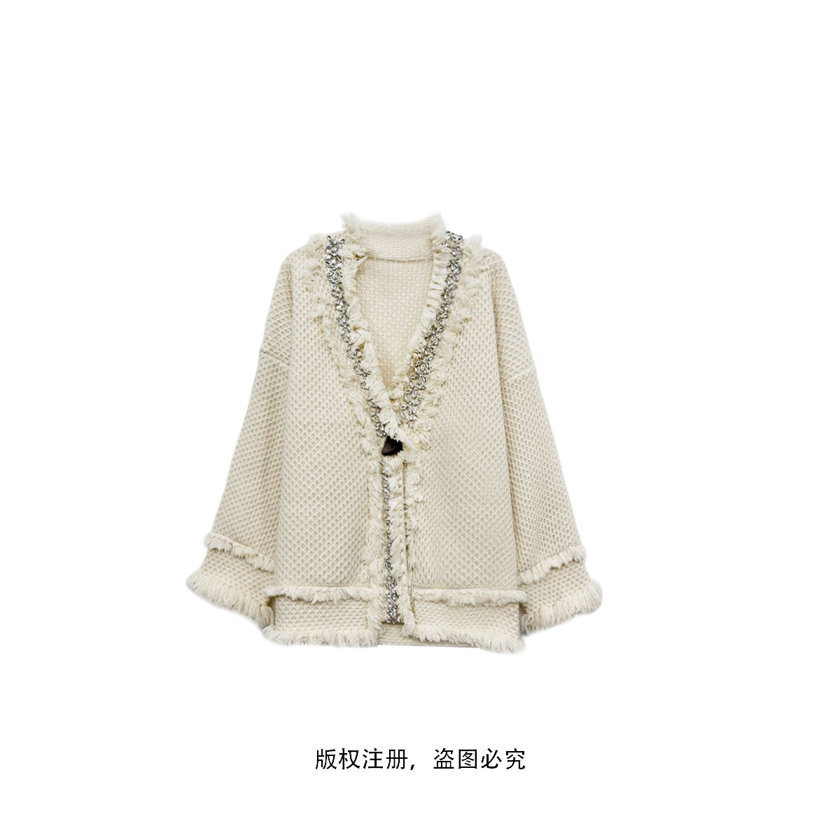 【林仙仙专属】蕾丝小香风气质针织时尚黑色宽松秋冬2509202