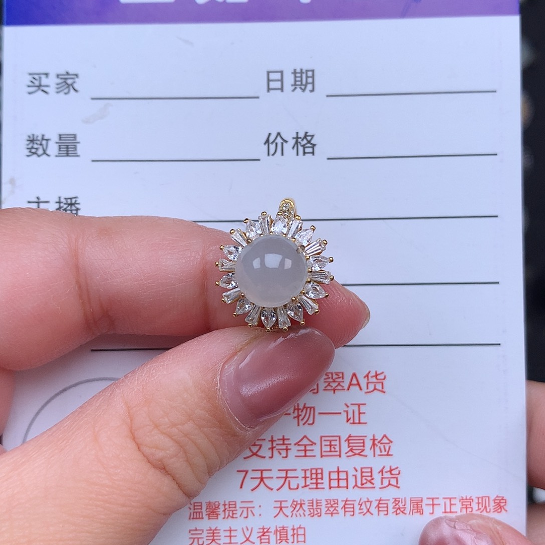 翡翠戒指银S925镶嵌戒指925