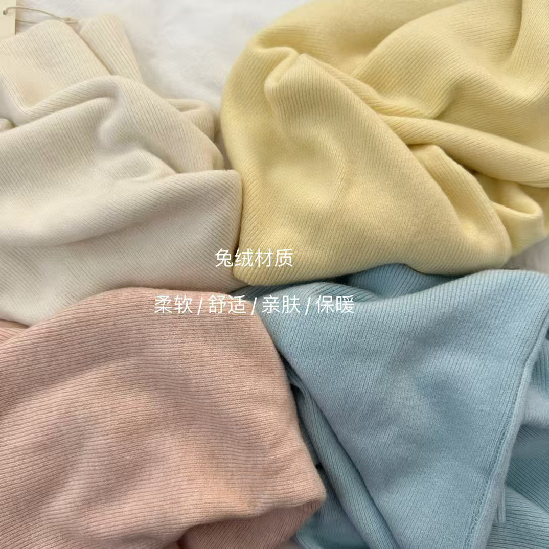 温柔风春季针织薄款厚款毛针织衫纯色保暖百搭毛衣