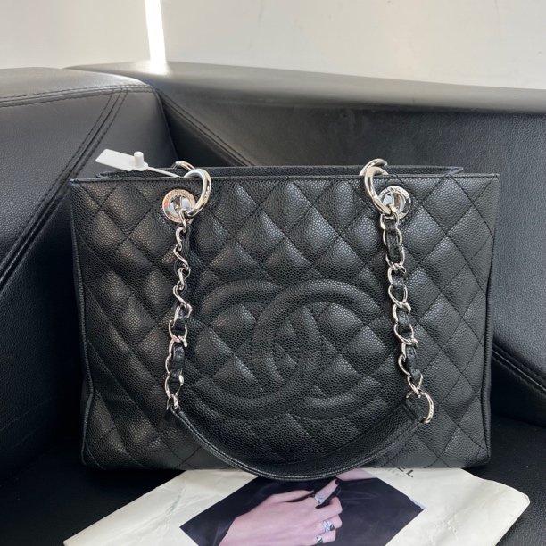 95新 Chanel/香奈儿 捐金沉珠/黑银gst经典单肩