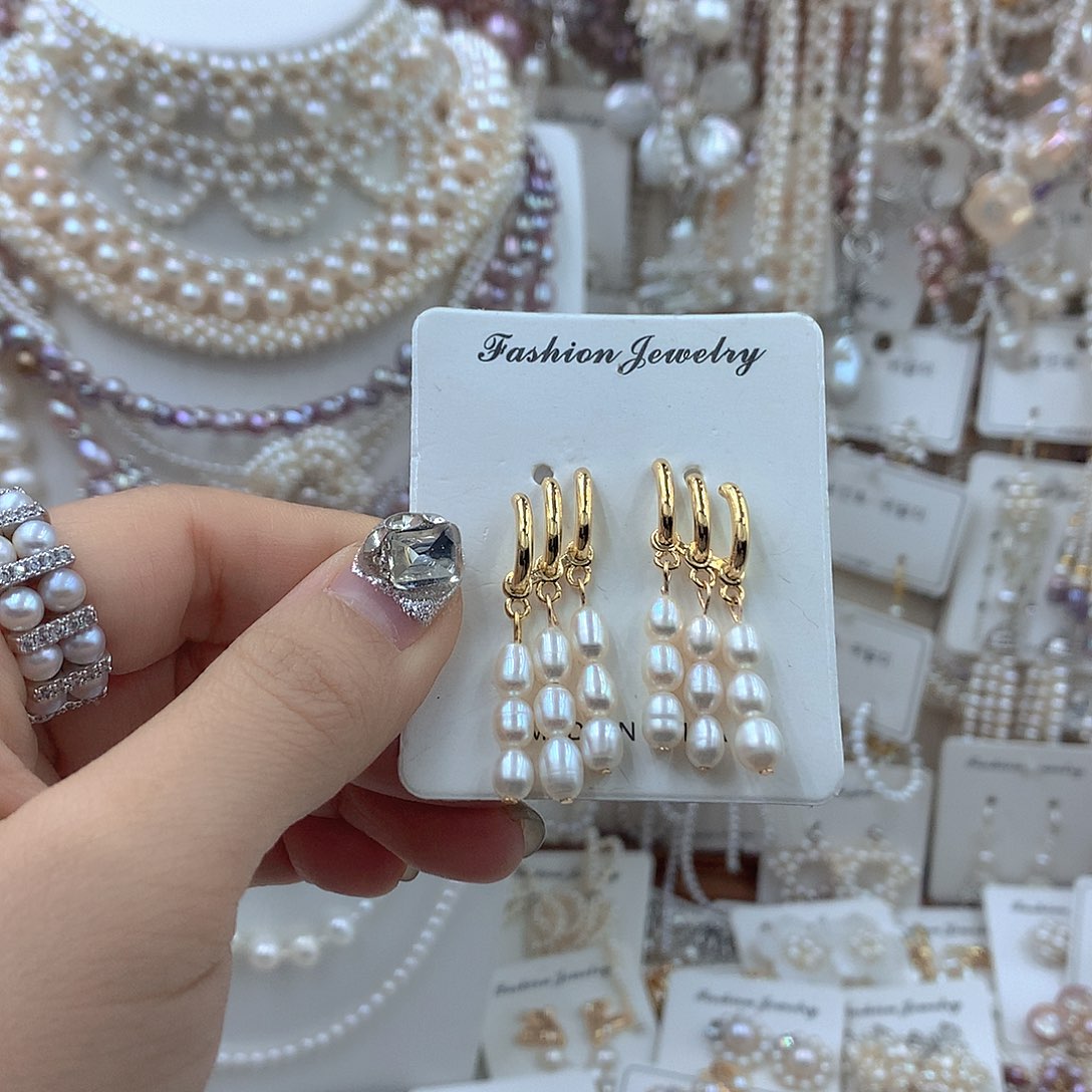 耳饰淡水珍珠银S925镶嵌