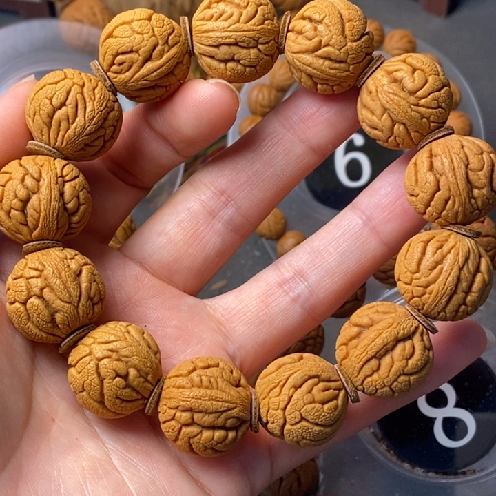 手串文玩核桃秦岭野生龙纹桃核20