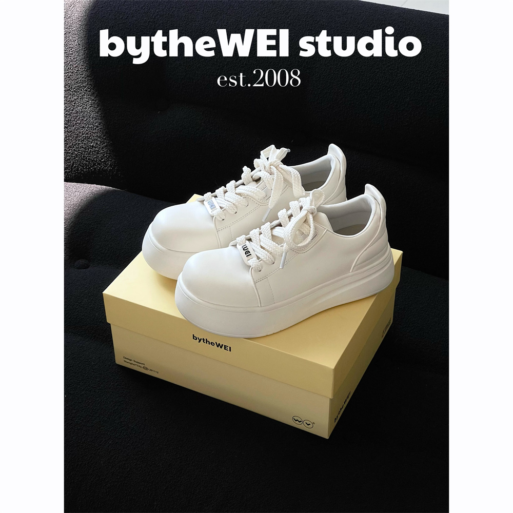bytheWEI自制【小年糕】经典小白鞋百搭穿搭板鞋面包鞋9866-08