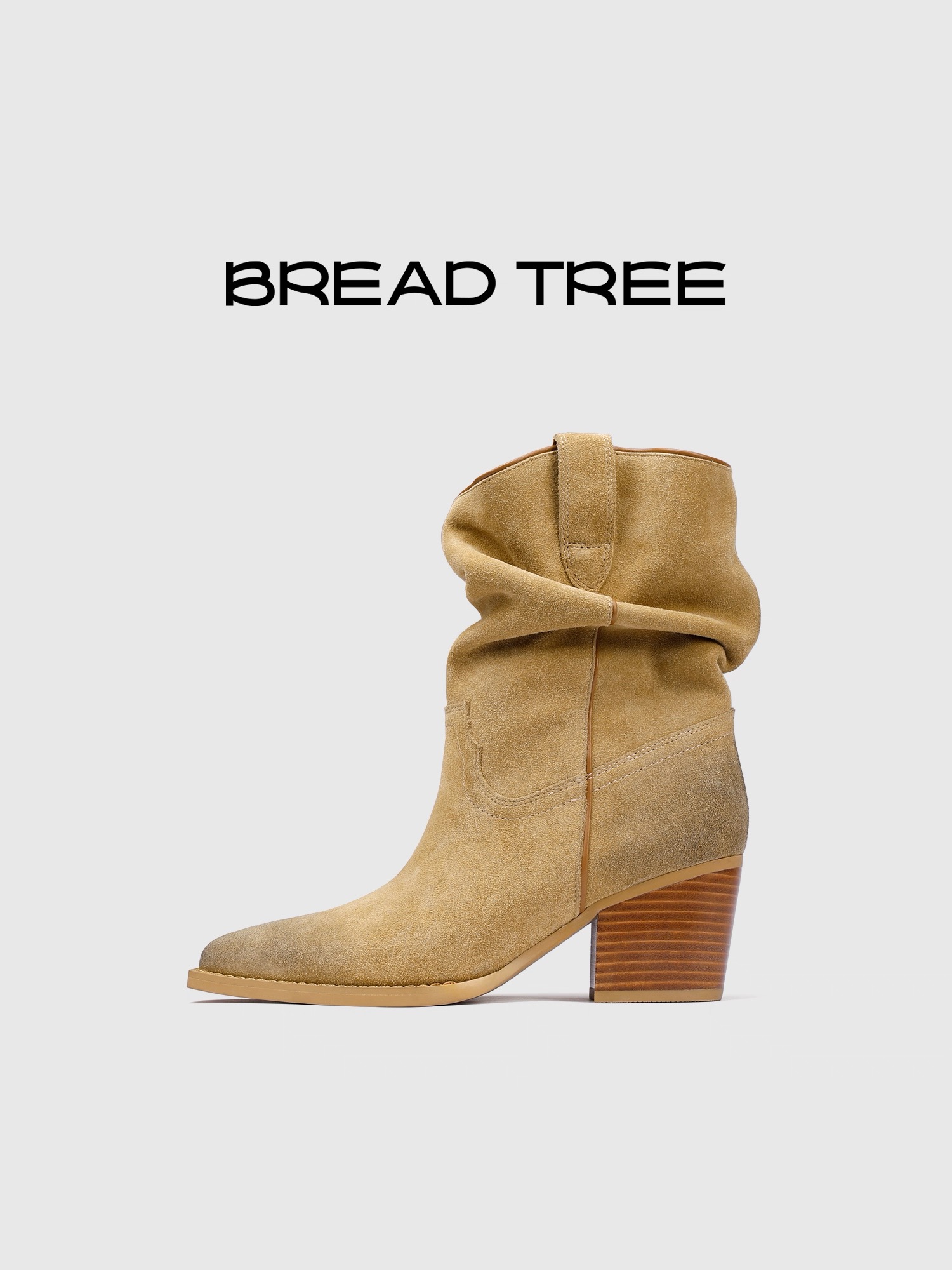 【景致】BREADTREE赵露思同款西部风堆堆靴M35-23CM-1929J