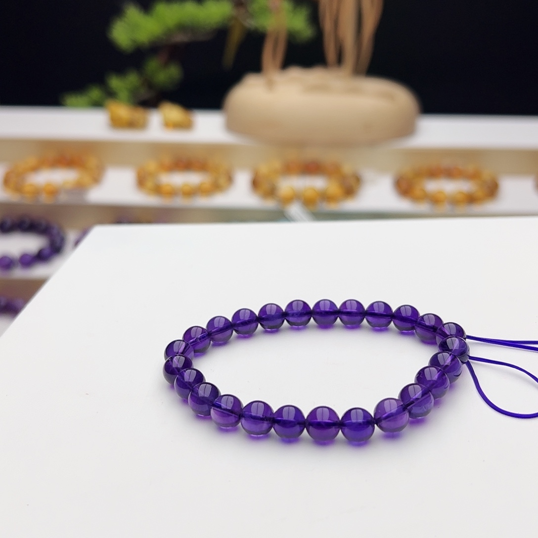 水晶未镶嵌手链乌拉圭紫水晶7.8m16.1