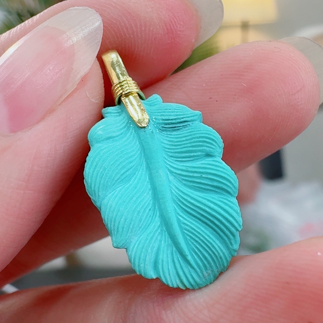 绿松石珠宝奇石18K金镶嵌