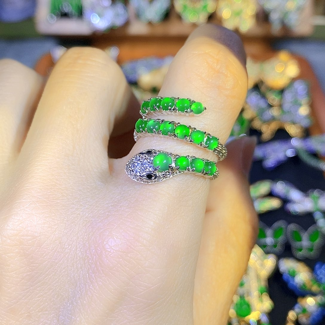 吊坠(不含链)银S925镶嵌翡翠