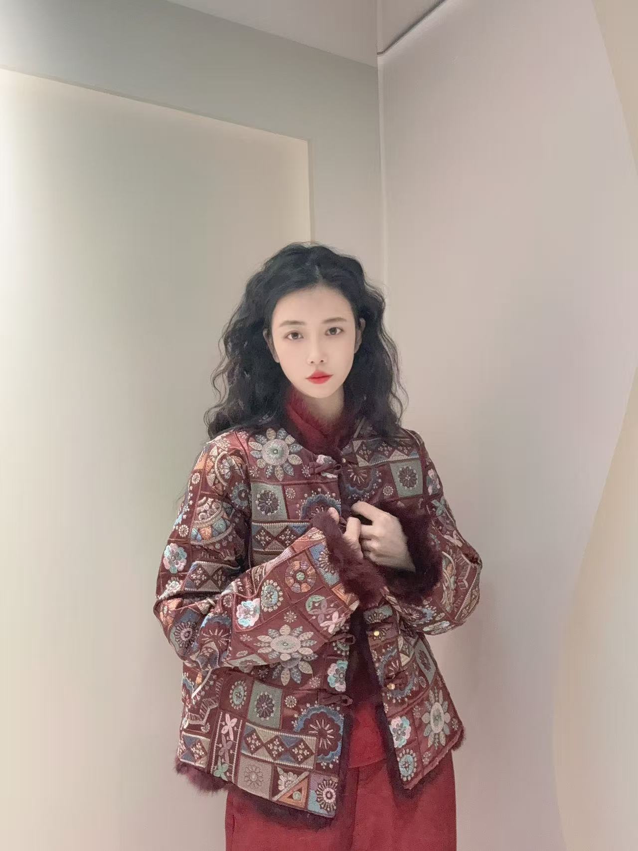 九月   丝丝入扣皮草  新款新中式国风长袖兔皮毛加厚中国风外套