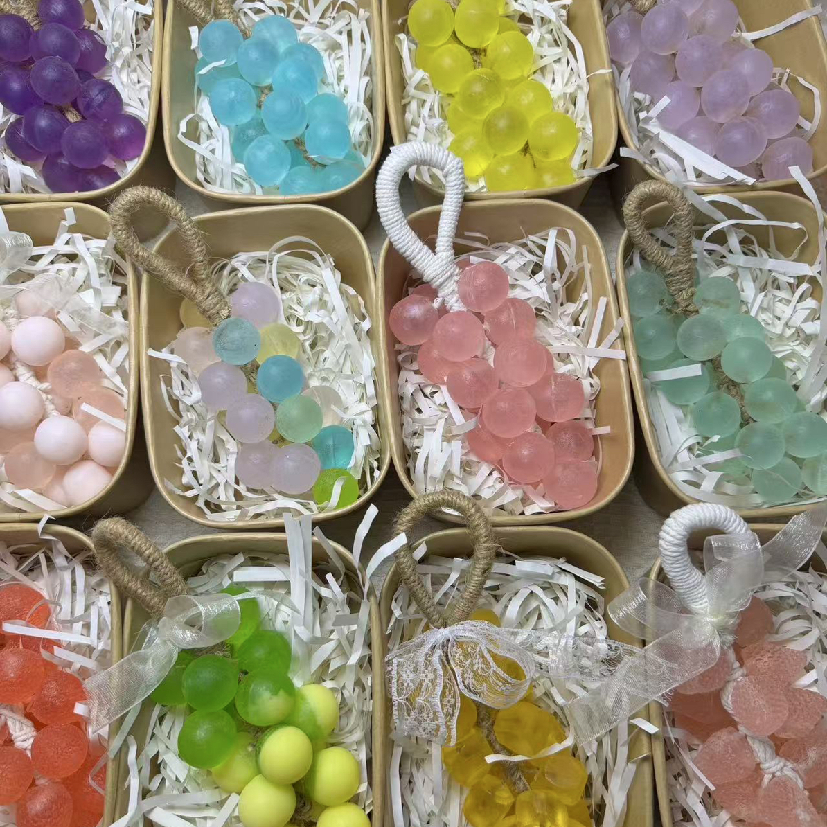 时尚创意水晶葡萄串香手工皂香薰伴手礼