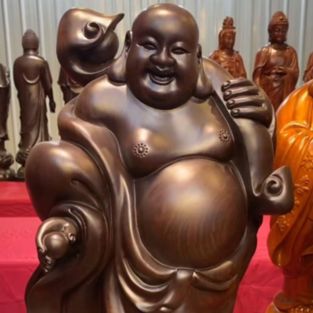 黑檀木如意佛工艺品木雕