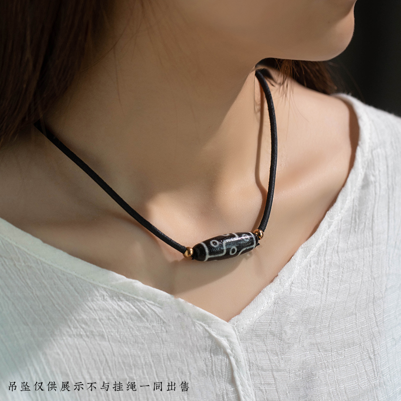 挂绳横穿半成品男女项链可调节编织挂坠编绳情侣手工编织玉石挂