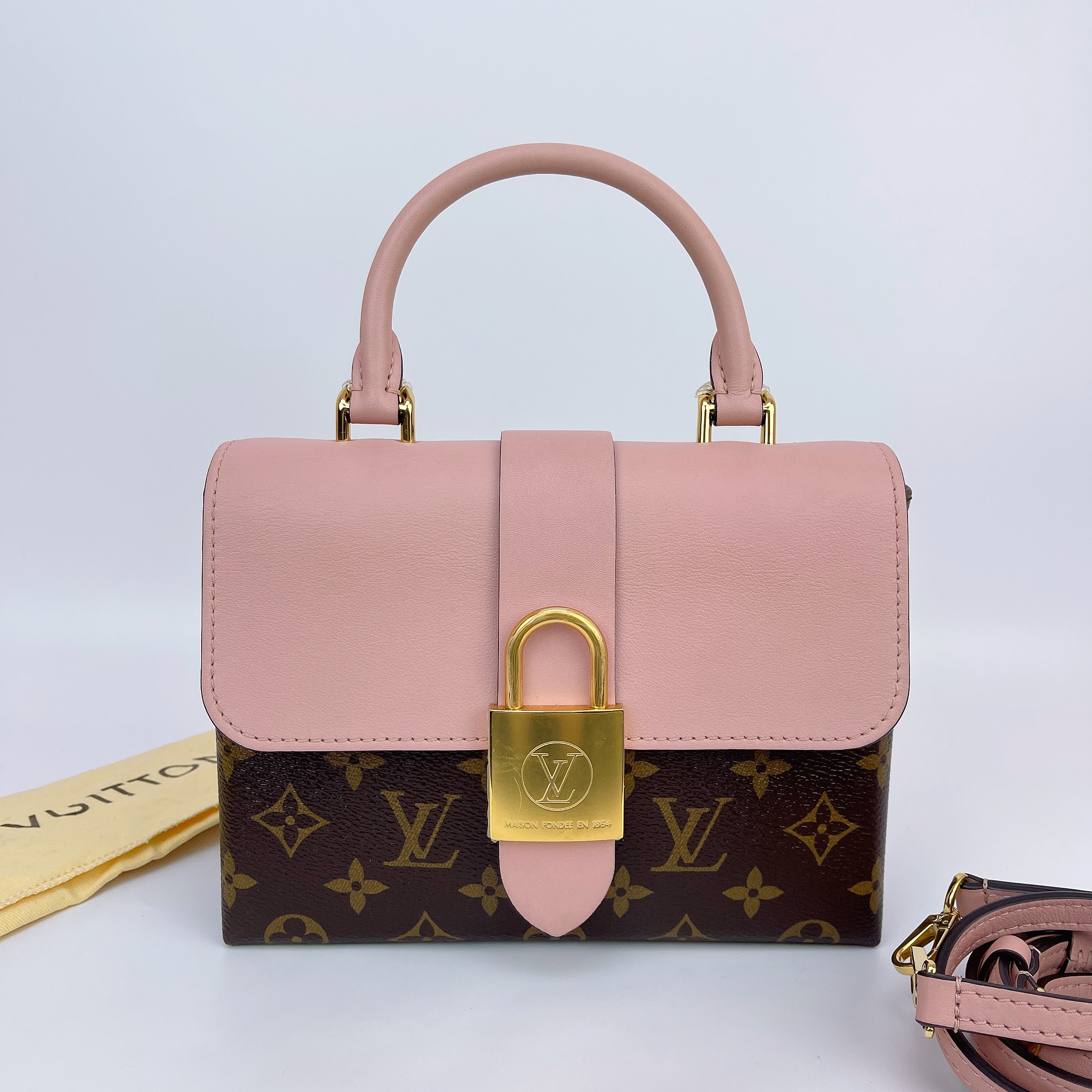95新 LouisVuitton/路易威登 LV拼色锁头芯片手提单肩包底20 M787