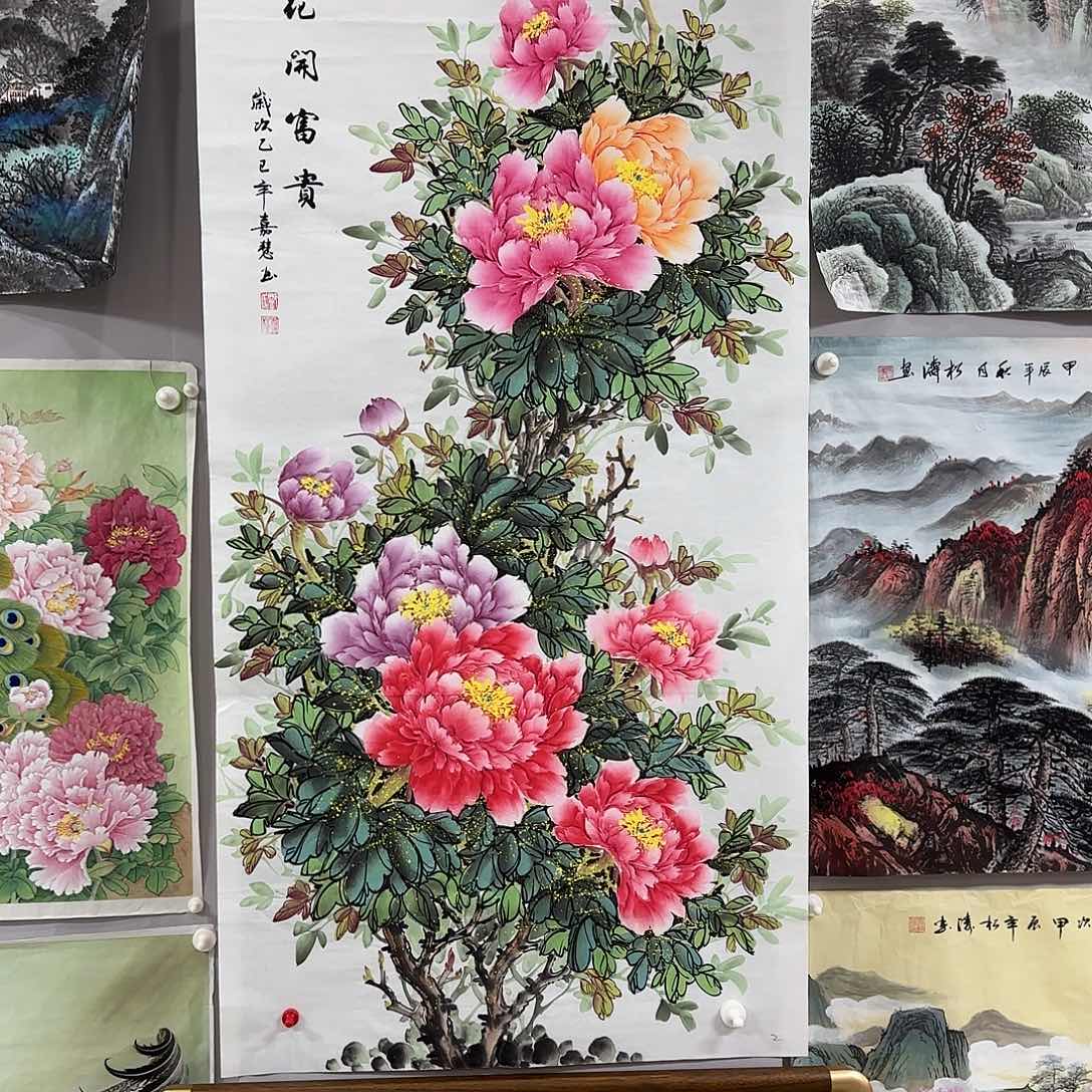 国画王*晨尺寸70X138手绘作品 