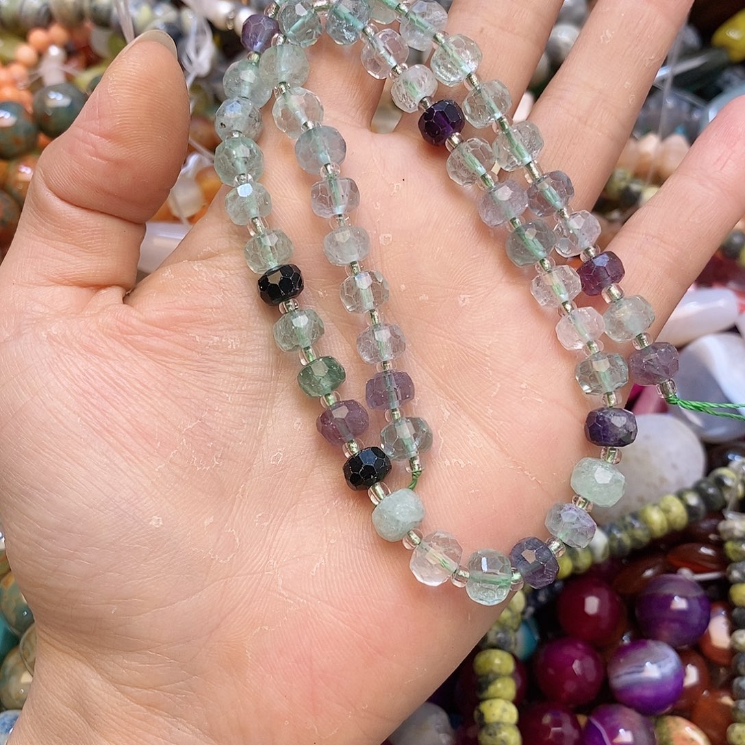 玛瑙/玉髓合金珠宝半成品莹石一条