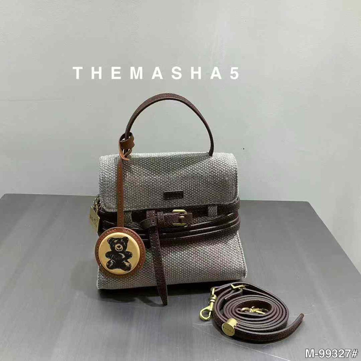 玛莎时尚小众设计凯莉包女2025新款高级感通勤拼接撞色单肩斜挎包