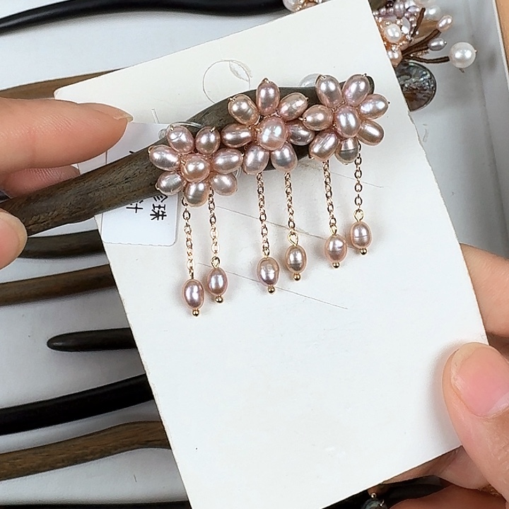 淡水珍珠发饰未镶嵌