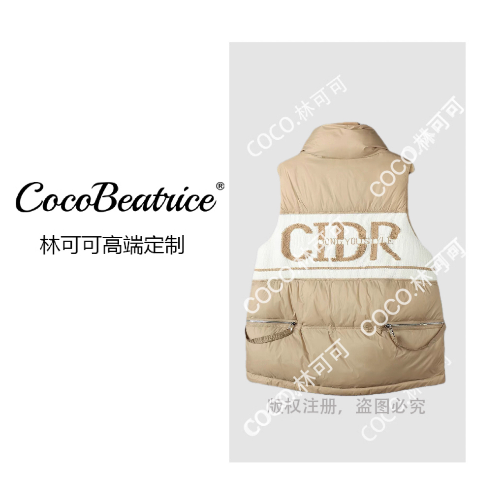 【COCO林可可】2025新款立领加厚大口袋宽松休闲时尚羽绒马甲外套