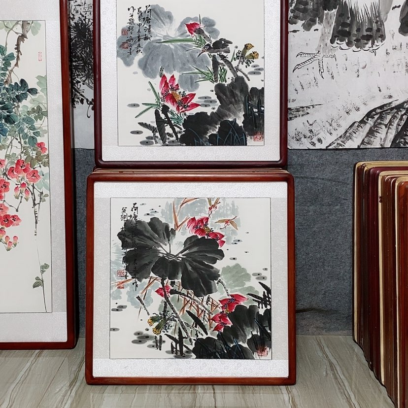 【闪购商品】国画书画作品带框65.×65厘米