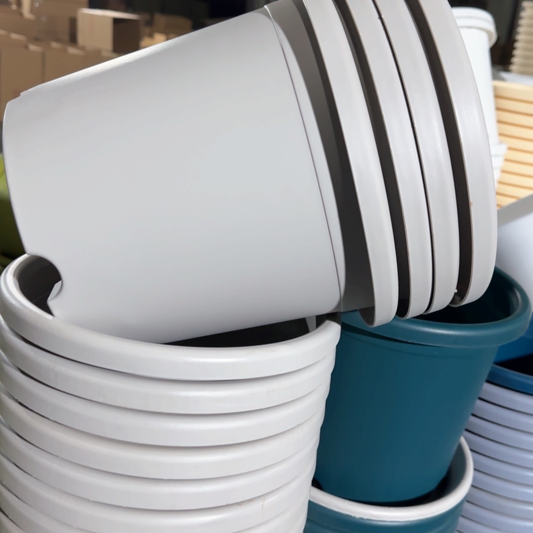 树脂四季盆5#无拖灰白微瑕6