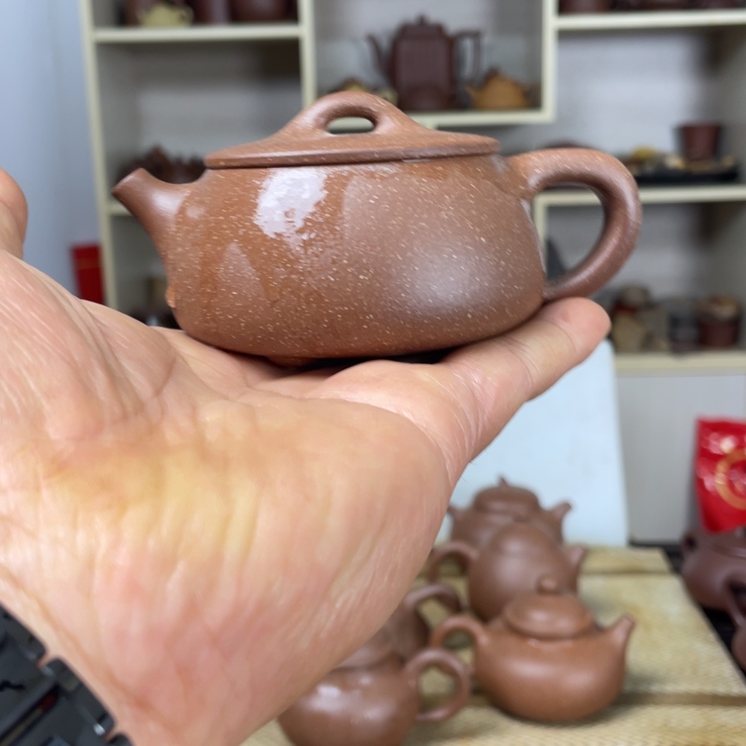 寄***坣紫砂茶壶三彩小广口瓢瑕疵