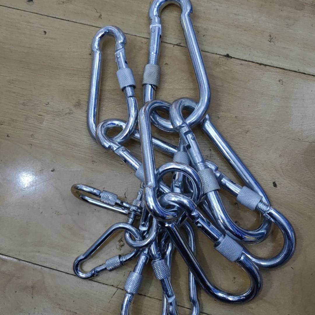 快速接环 弹簧扣 登山保险安全扣 链条环形带锁连接挂扣