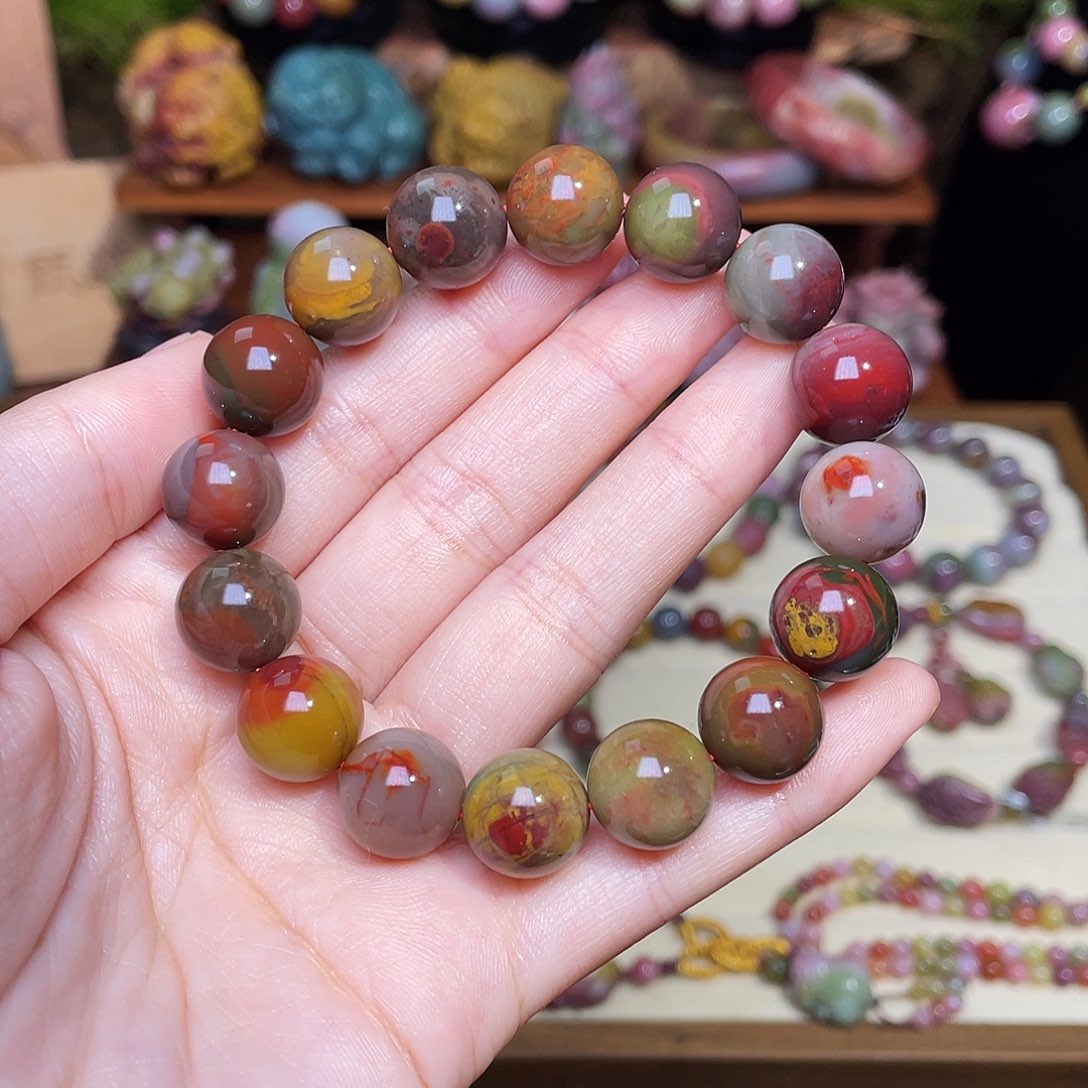 玛瑙/玉髓未镶嵌手串盐源玛瑙彩浆包浆手串