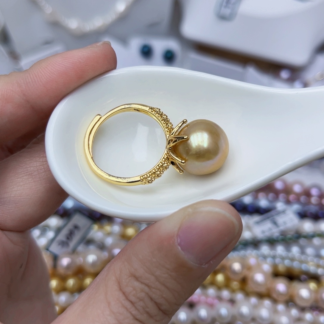 淡水珍珠戒指银S925镶嵌