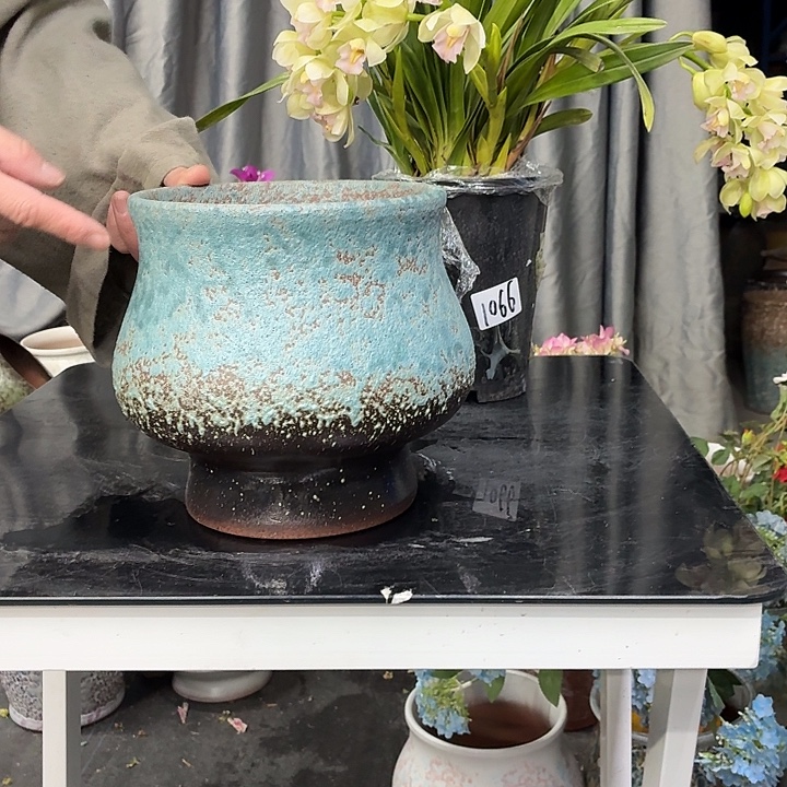 17×19 -粗陶花盆有孔-买买买