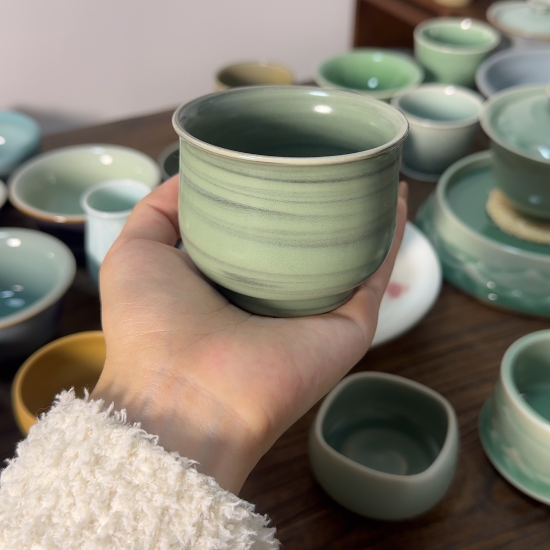 瓷片龙泉青瓷主人杯